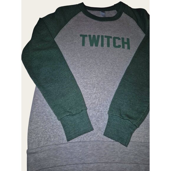 Twitch Raglan Sweatshirt Large By Alternative Apparel Gray Green - Picture 3 of 7